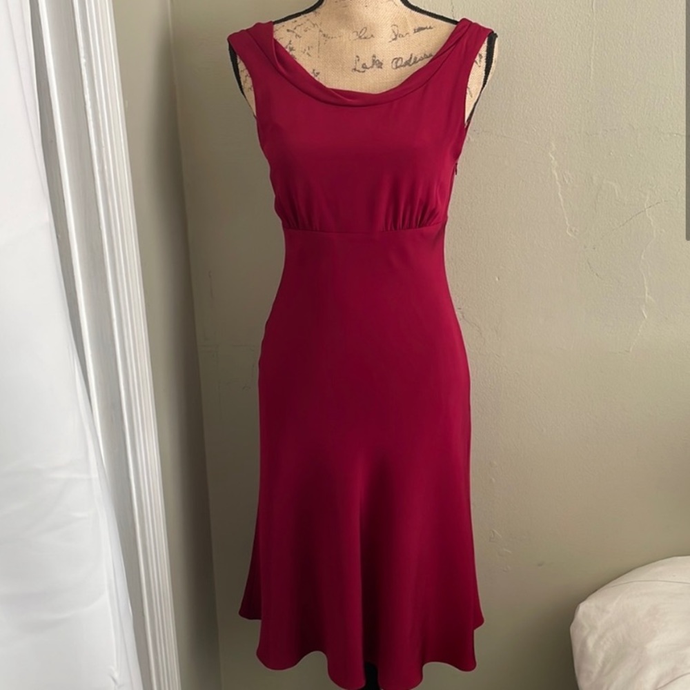 J.Crew size 2 red satin/silk dress. New with Tags. Never Worn.